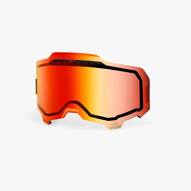 100% Replacement Dual Pane Armega Goggle Lens, Vented, Red Mirror