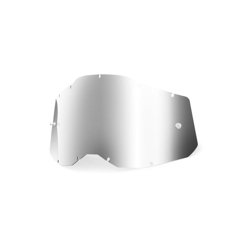 100% Replacement Goggle Lens, Racecraft2/Accuri2/Strata2, Silver Mirror