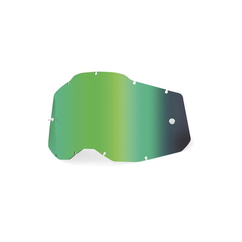 100% Replacement Goggle Lens, Racecraft2/Accuri2/Strata2, Green Mirror
