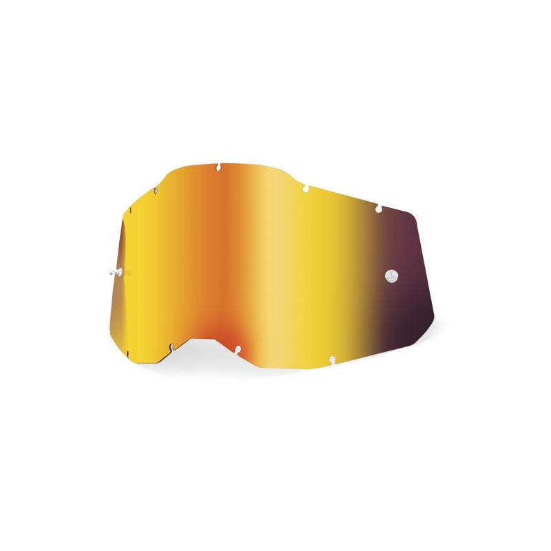 100% Replacement Goggle Lens, Racecraft2/Accuri2/Strata2, Red Mirror