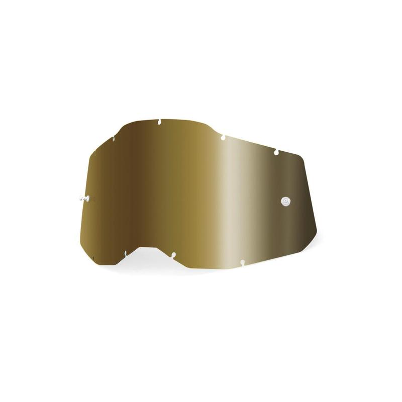 100% Replacement Goggle Lens, Racecraft2/Accuri2/Strata2, True Gold Mirror