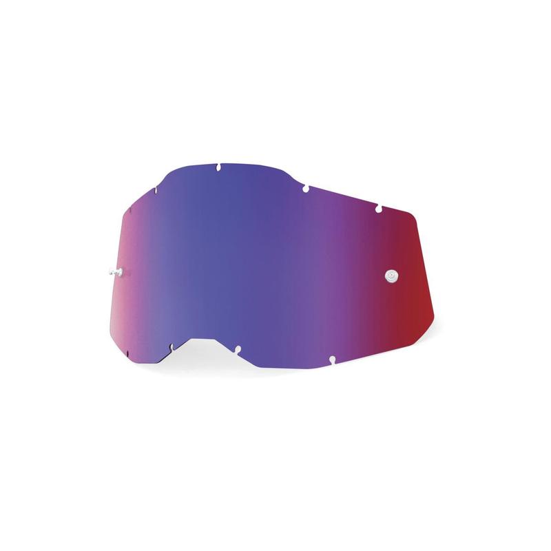 100% Replacement Goggle Lens, Racecraft2/Accuri2/Strata2, Red/Blue Mirror