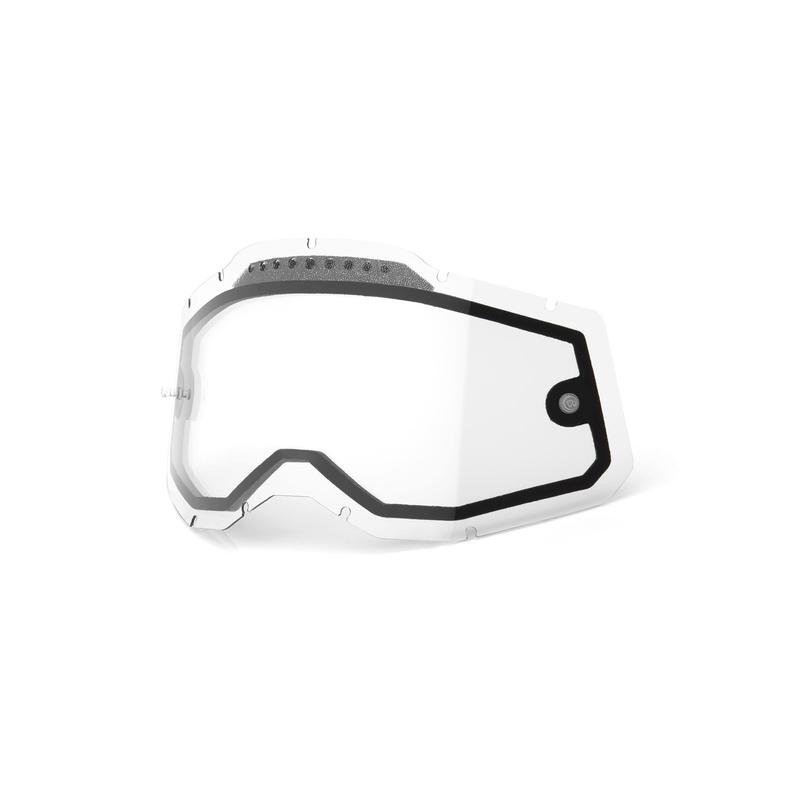 100% Replacement Dual Pane Goggle Lens, Racecraft2/Accuri2/Strata2, Vented, Clear
