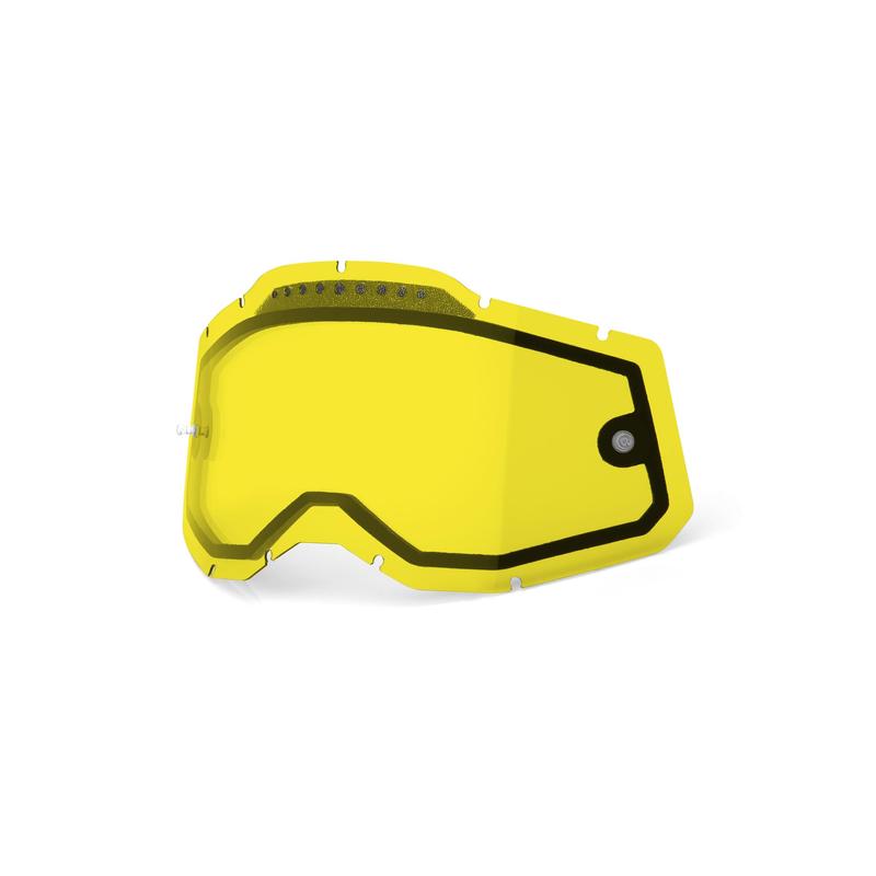 100% Replacement Dual Pane Goggle Lens, Racecraft2/Accuri2/Strata2, Vented, Yellow