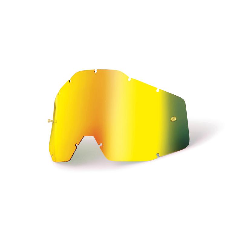 100% Replacement Goggle Lens, Racecraft1/Accuri1/Strata1, Gold Mirror
