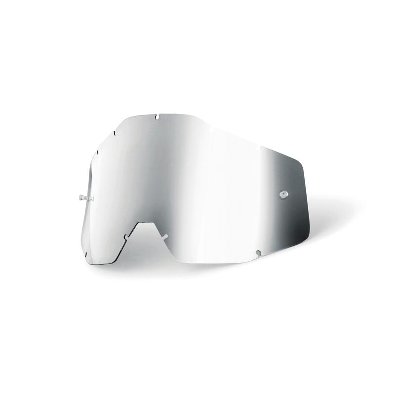 100% Replacement Goggle Lens, Racecraft1/Accuri1/Strata1, Silver Mirror