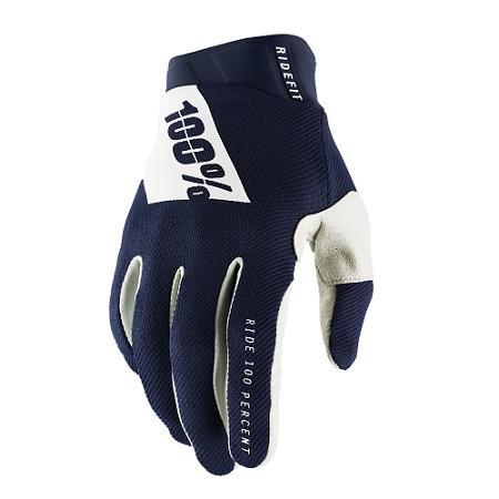 100% Ridefit Gloves, Navy, Large