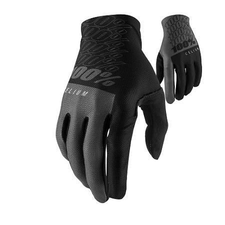 100% Celium Gloves, Black/Grey, Medium