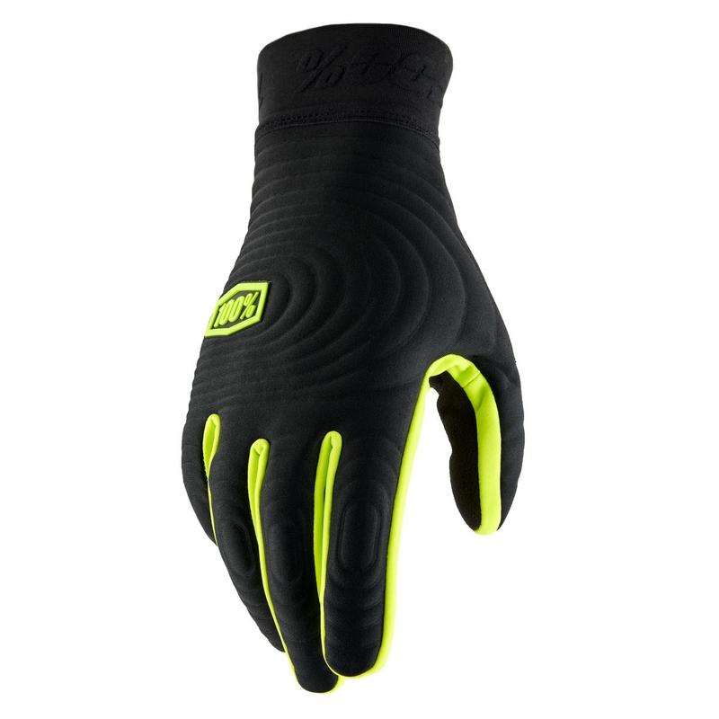 100% Brisker Xtreme Cold Weather Gloves, Black/Fluo Yellow, Medium
