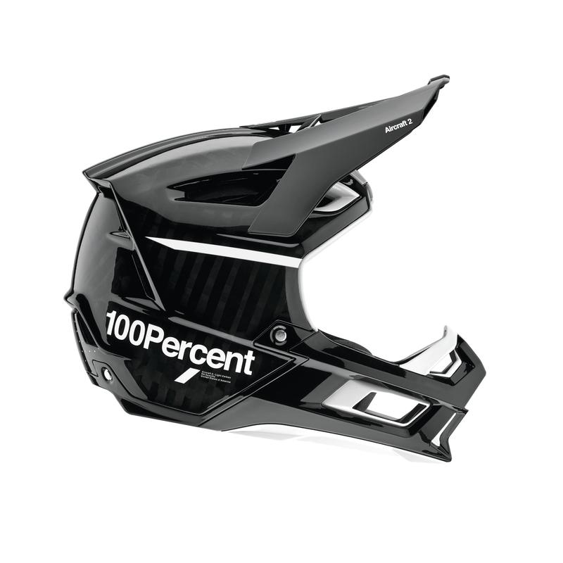 100% Aircraft 2 Carbon DH Helmet, Black/White, Medium