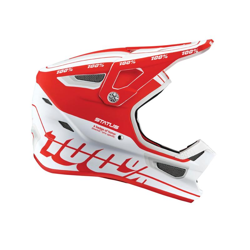 100% Status DH/BMX Helmet, Topenga Red/White, Medium