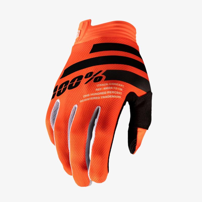 100% iTrack Gloves, Fluo Orange/Black, Small