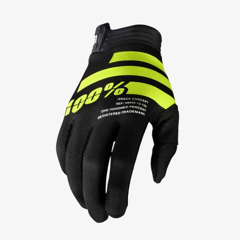 100% iTrack Gloves, Black/Fluo Yellow, Medium