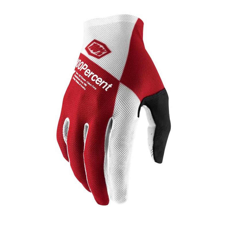 100% Celium Gloves, Cherry/Silver, Small