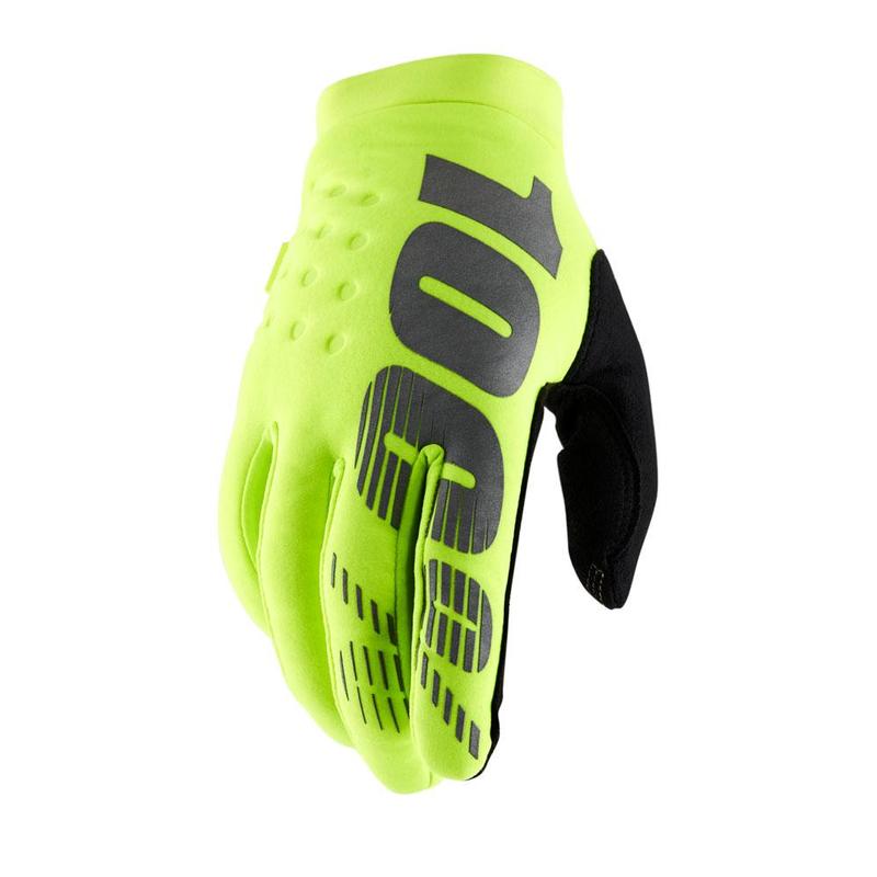 100% Brisker Cold Weather Gloves, Fluo Yellow, Youth Small