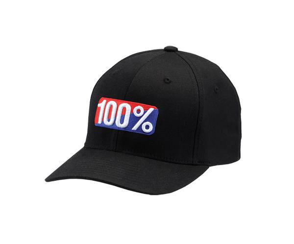 100% Classic (OG) X-fit Flexfit Hat, Black, L/XL