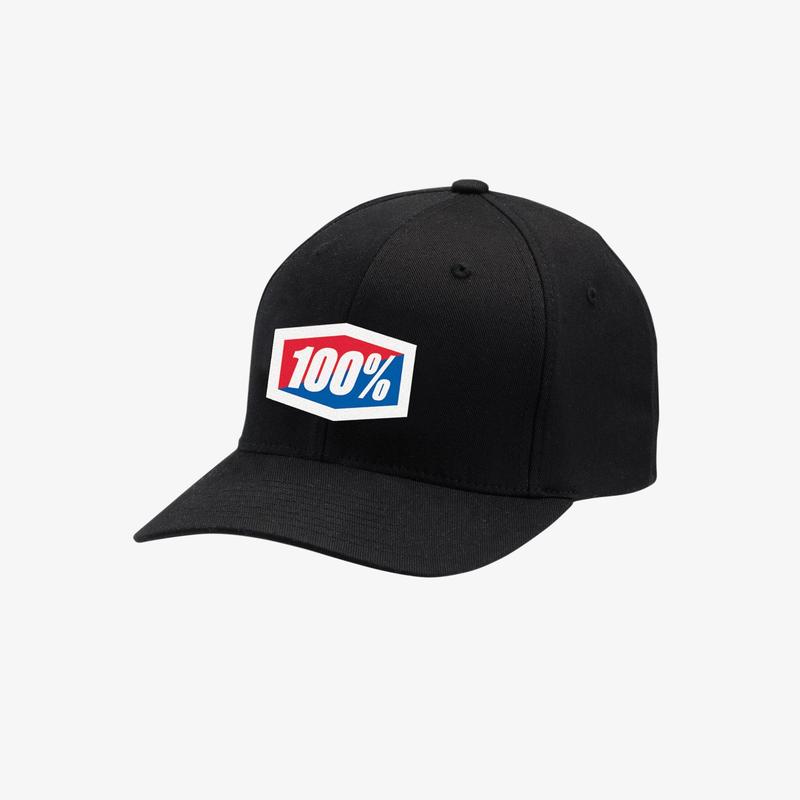 100% Official (Essential) X-Fit FlexFit Hat, Black, S/M