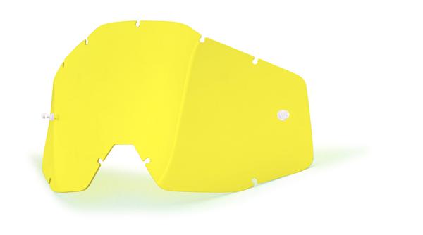 100% Replacement Goggle Lens for Racecraft1/Accuri1/Strata1, Yellow