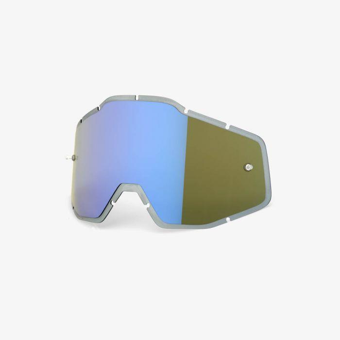 100% Replacement Injected Goggle Lens for Racecraft Plus/Racecraft1/Accuri1/Strata1, Blue Mirror/Smoke
