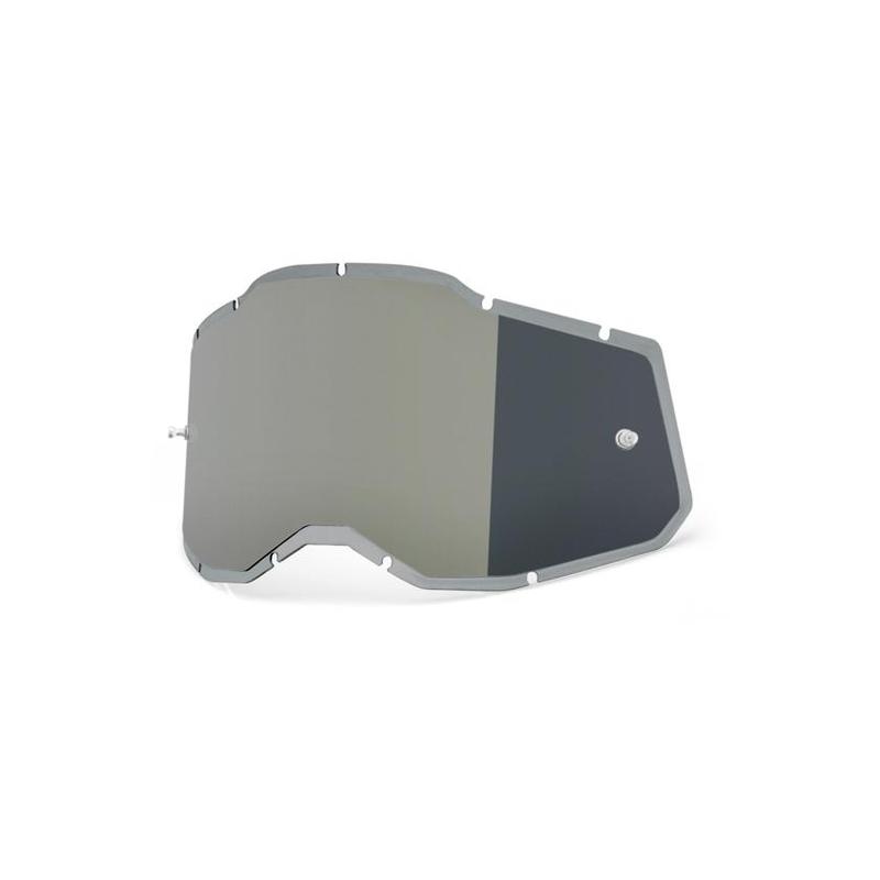 100% Replacement Injected Goggle Lens for Racecraft2/Accuri2/Strata2, Silver Mirror/Smoke