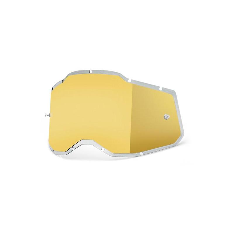100% Replacement Injected Goggle Lens for Racecraft2/Accuri2/Strata2, Gold Mirror/Smoke