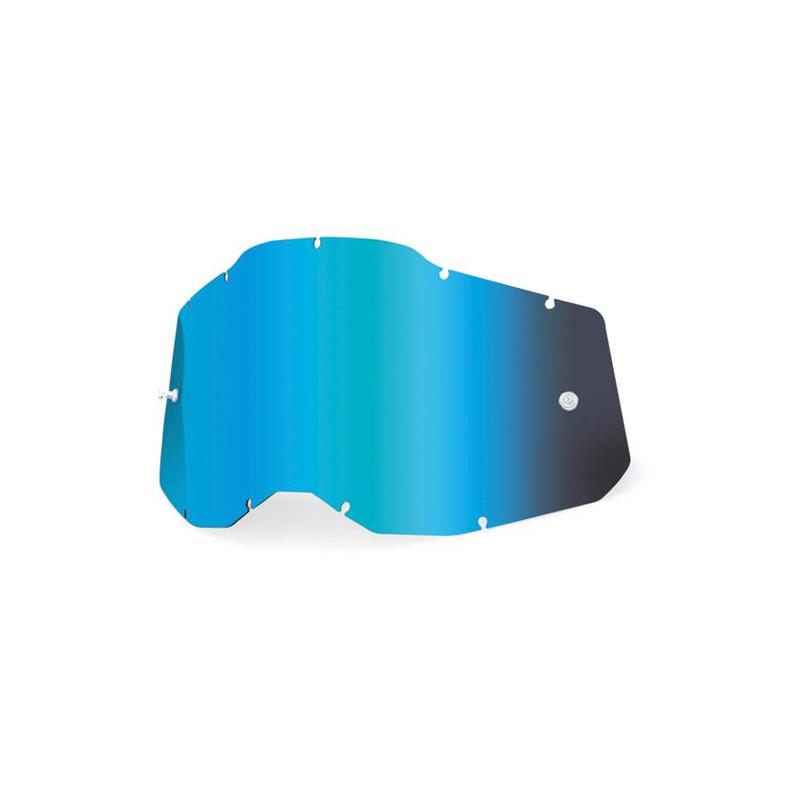 100% Replacement Goggle Lens for Racecraft2/Accuri2/Strata2, Blue Mirror