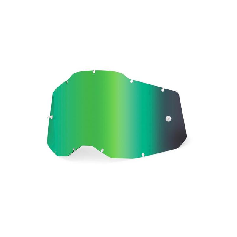 100% Replacement Goggle Lens for Racecraft2/Accuri2/Strata2, Green Mirror