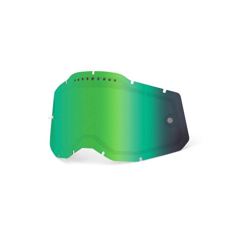 100% Replacement Dual Pane Goggle Lens for Racecraft2/Accuri2/Strata2, Vented, Green Mirror