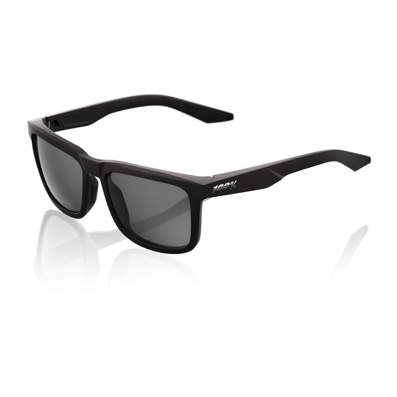 100% Blake Sunglasses, Soft Tact Black frame - Smoke Lens