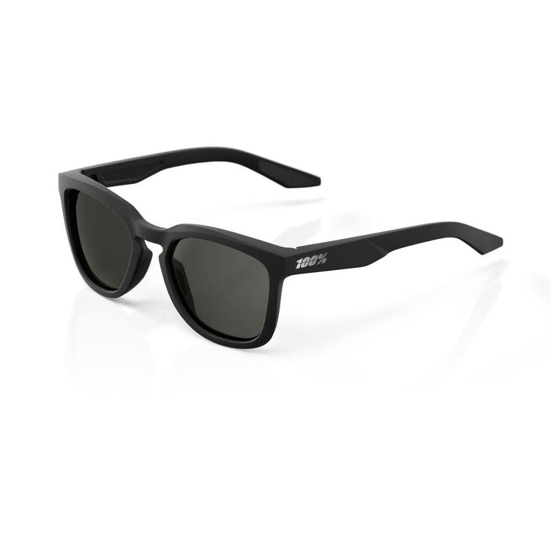 100% Hudson Sunglasses, Soft Tact Black frame - Smoke Lens