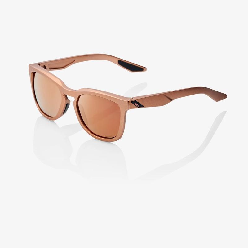 100% Hudson Sunglasses, Matte Copper Chromium frame - HiPER Copper Mirror Lens