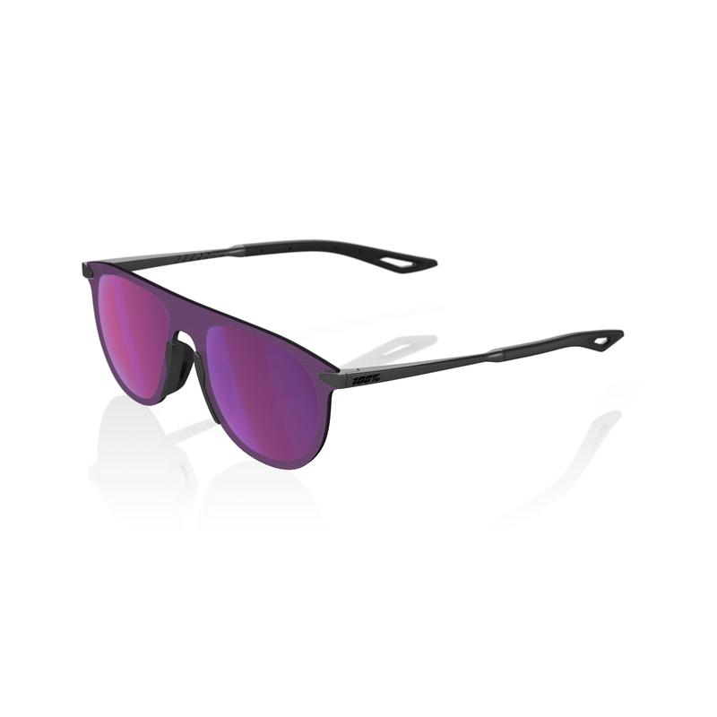 100% LEGERE COIL UltraCarbon Sunglasses, Matte Gunmetal frame - Purple Multilayer Mirror Lens