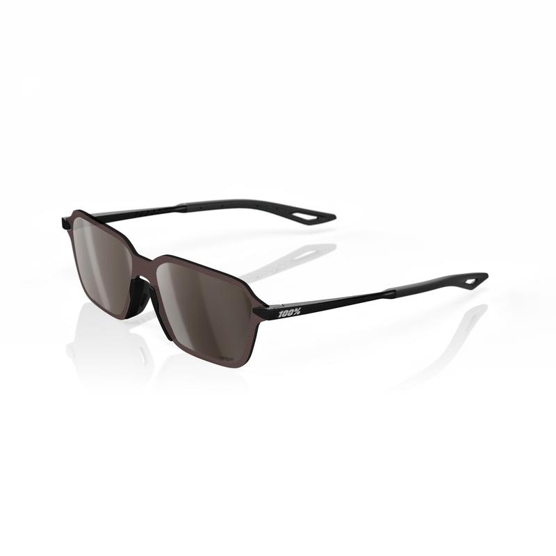 100% LEGERE TRAP UltraCarbon Sunglasses, Matte Black frame - HiPER Silver Mirror Lens
