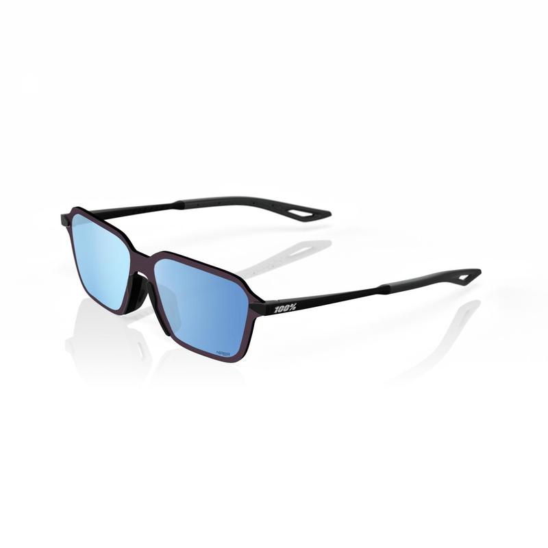100% LEGERE TRAP UltraCarbon Sunglasses, Soft Tact Black frame - HiPER Blue Multilayer Mirror Lens