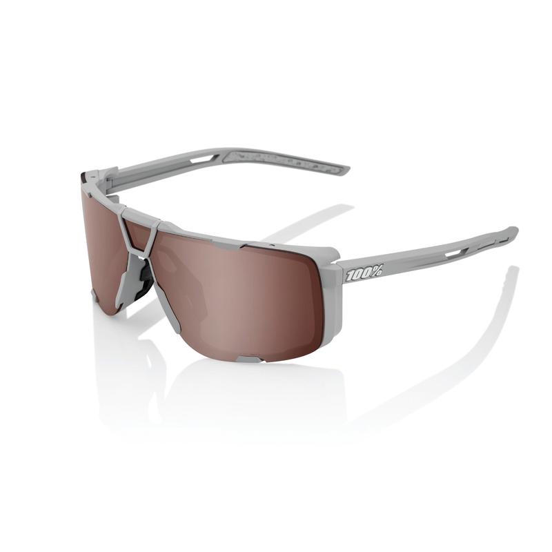 100% Eastcraft Sunglasses, Soft Tact Cool Grey frame - HiPER Crimson Silver Mirror Lens