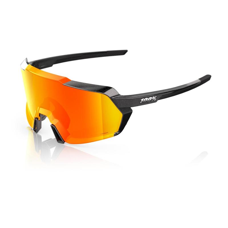 100% Korbin Sunglasses, Gloss Metallic Black frame - HiPER Red Multilayer Mirror Lens