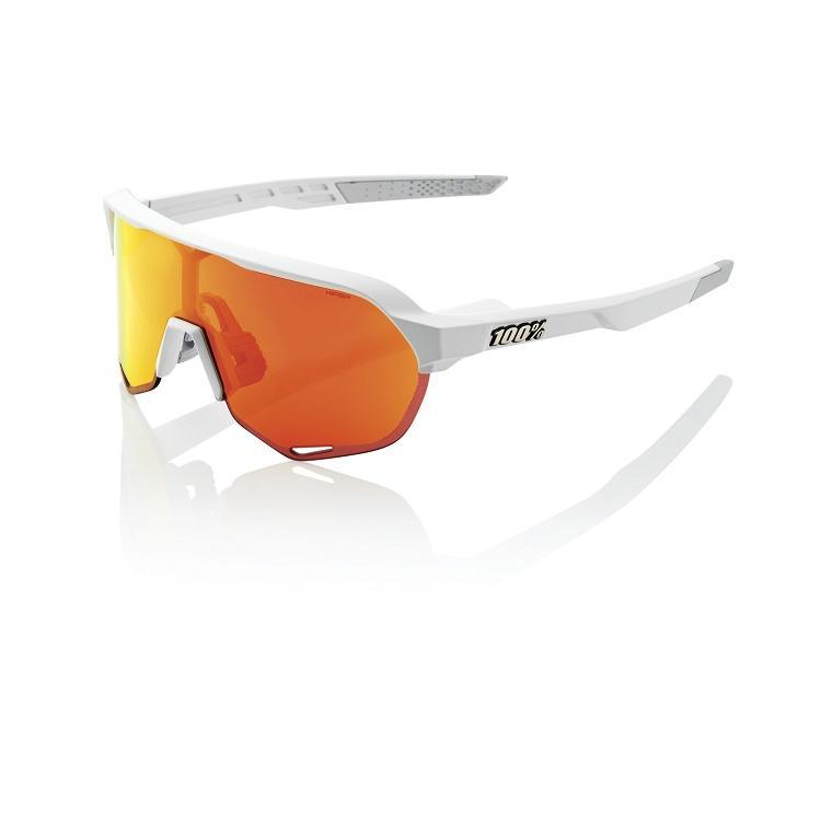 100% S2 Sunglasses, Soft Tact Off White frame - HiPER Red Multilayer Mirror Lens