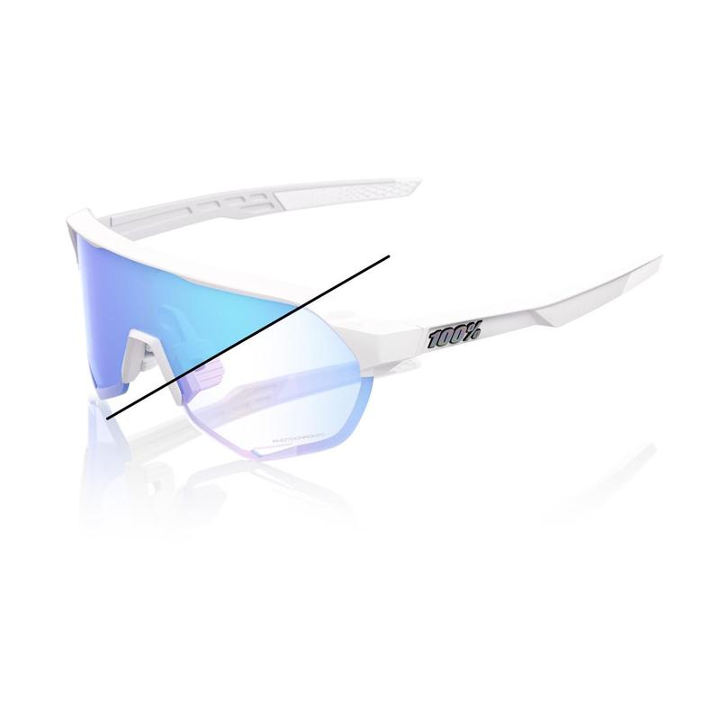100% S2 Bastille LE Sunglasses, Pearl White Glitter frame - Blue Mirror Photochromic Lens