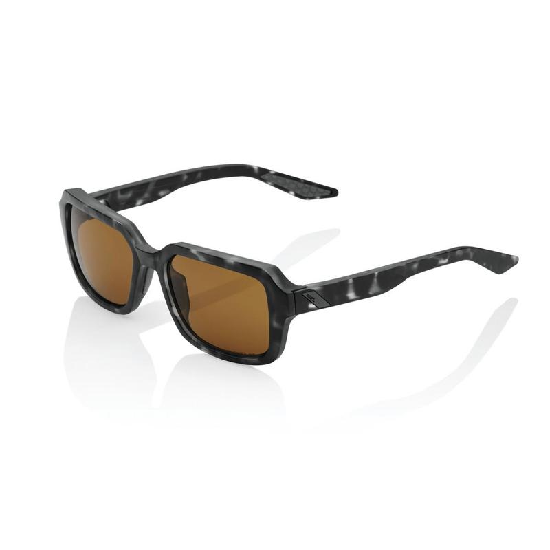 100% Rideley Sunglasses, Matte Black Havana frame - Bronze PeakPolar Lens
