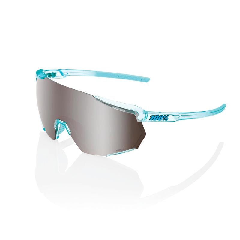 100% Racetrap 3.0 Sunglasses, Polished Translucent Mint frame - HiPER Silver Mirror Lens