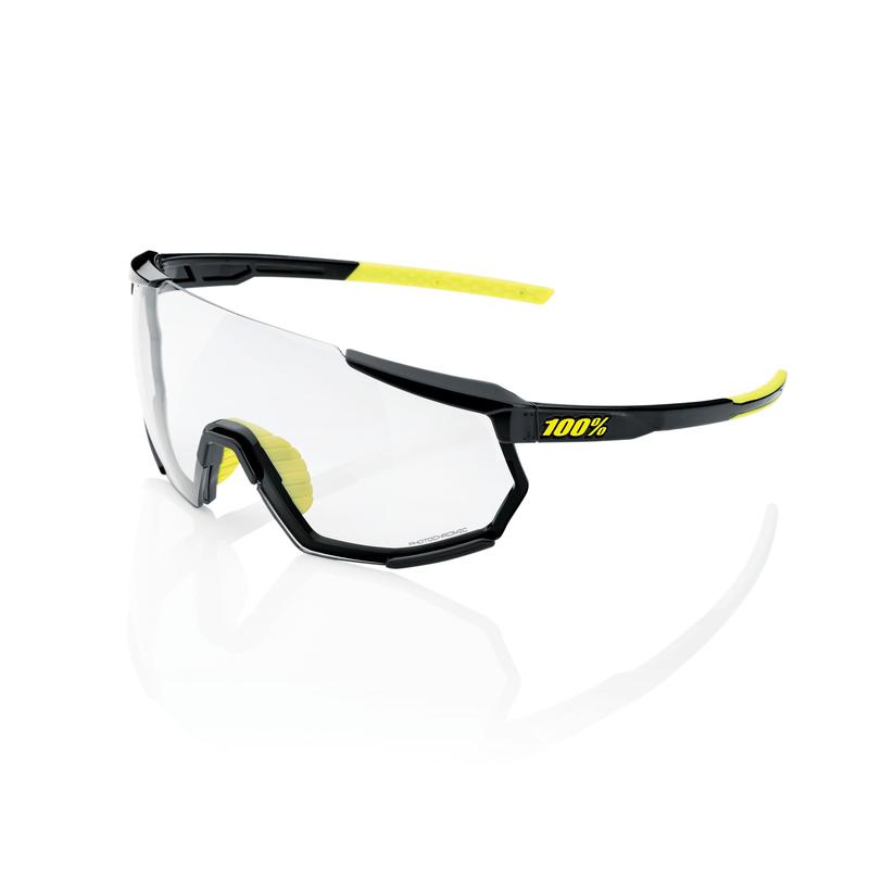 100% Racetrap 3.0 Sunglasses, Gloss Black frame - Photochromic Lens