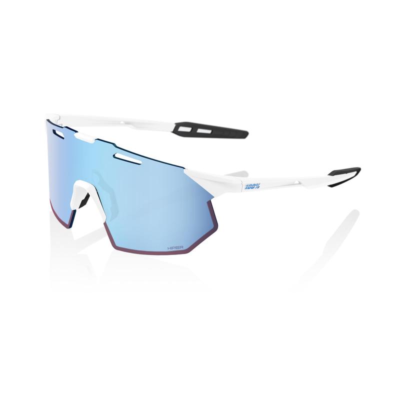100% Hypercraft SQ Sunglasses, Soft Tact White frame - HiPER Blue Multilayer Lens
