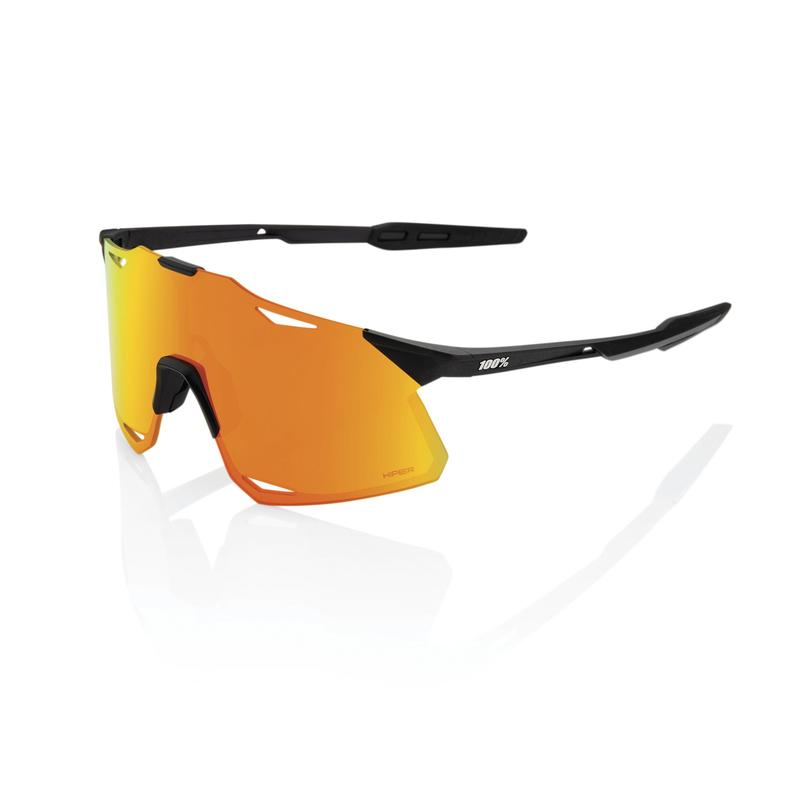 100% Hypercraft Sunglasses, Matte Black frame - HiPER Red Multilayer Mirror Lens