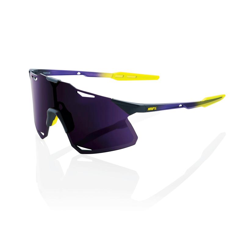 100% Hypercraft Sunglasses, Matte Metallic Digital Brights frame - Dark Purple lens