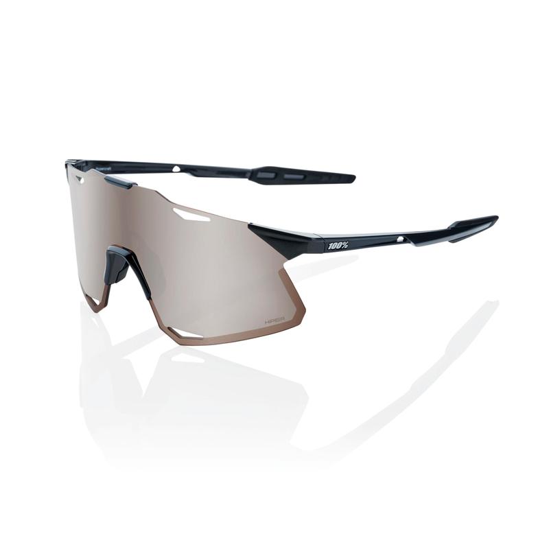 100% Hypercraft Sunglasses, Gloss Black frame - HiPER Silver Mirror Lens