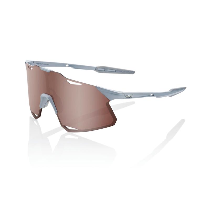 100% Hypercraft Sunglasses, Matte Stone Grey frame - HiPER Crimson Silver Mirror Lens