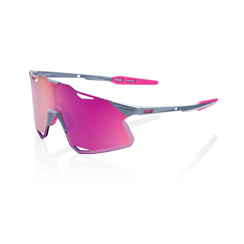 100% Hypercraft Tokyo Night Edition Sunglasses, Gloss Light Grey frame - Purple Multilayer Mirror Lens
