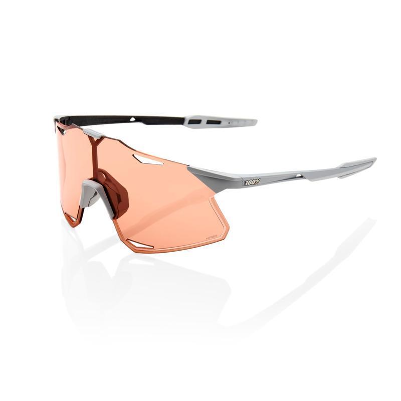 100% Hypercraft Sunglasses, Matte Stone Grey frame - HiPER Coral Lens