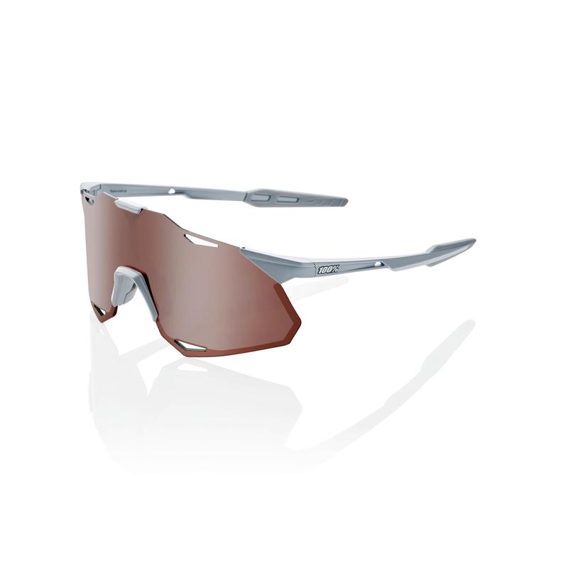 100% Hypercraft XS Sunglasses, Matte Stone Grey frame - HiPER Crimson Silver Mirror Lens