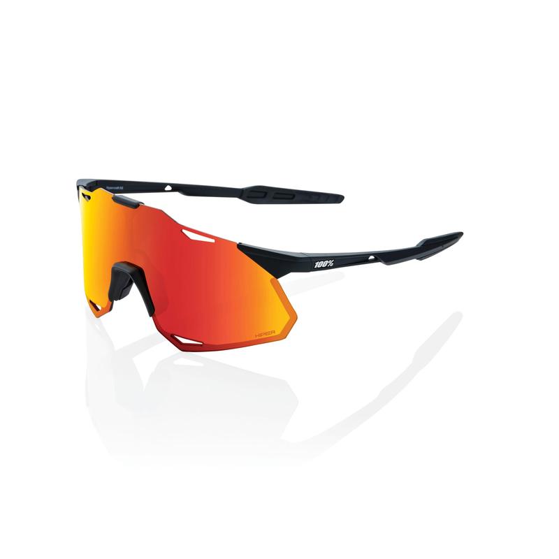 100% Hypercraft XS Sunglasses, Soft Tact Black frame - HiPER Red Multilayer Mirror Lens